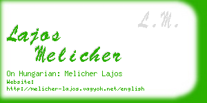 lajos melicher business card